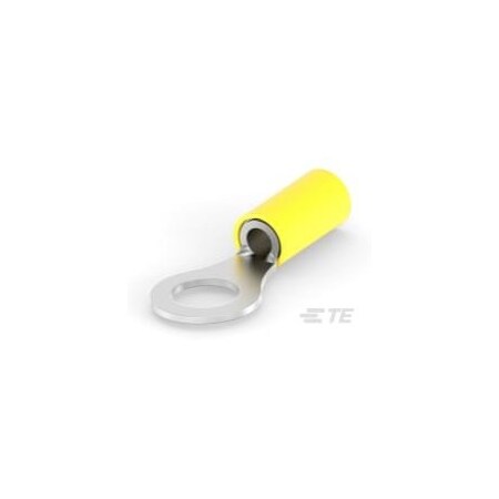 Te Connectivity Ring Terminal, 5/16 in Stud Size, 10 AWG, 300 V, Nylon Insulated, Yellow 2-35111-1